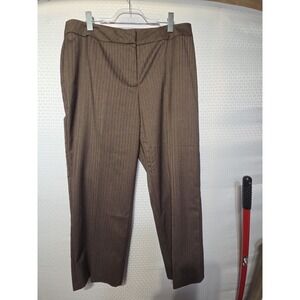 Kim Rogers Signature Women's Dress Pants Brown Pinstripe Herringbone Size‎ 16...